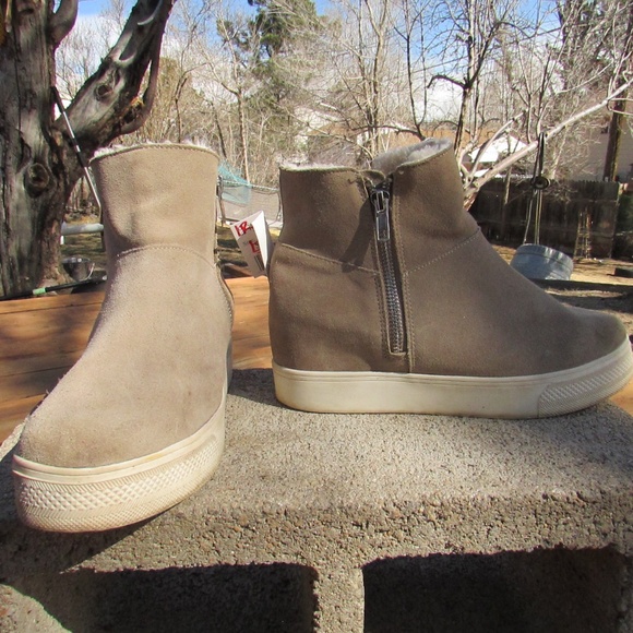Wanda Taupe Suede Wedge Sneakers by Steve Madden - Picture 3 of 8
